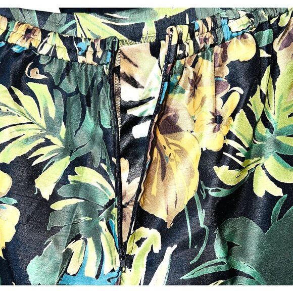 Jessica Howard Tropical Floral Print Pants Size 12 Elastic Waist Back zipper - Picture 3 of 4